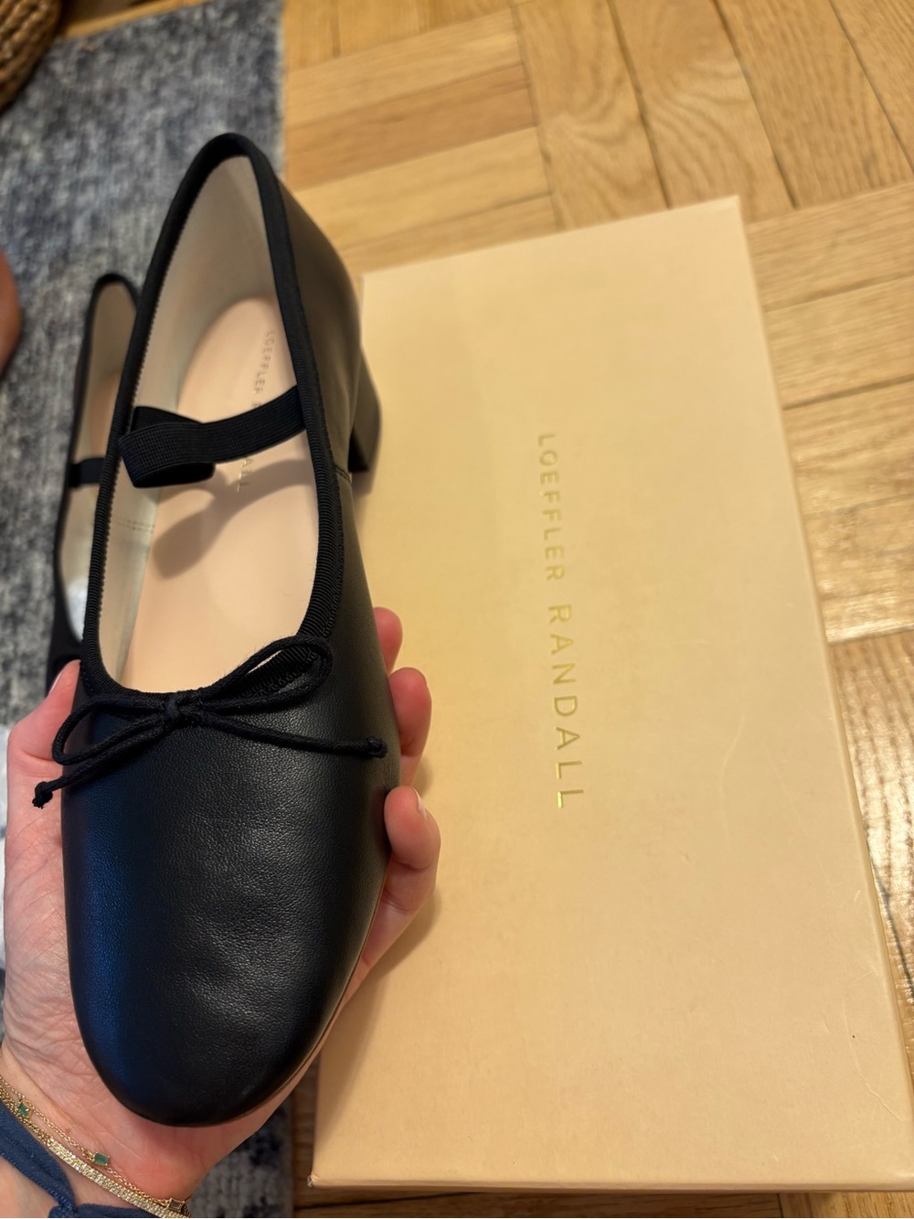 Loeffler Randall Black Leather Ballet Flats - Picture 5 of 6
